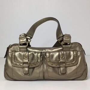 Fossil Leather dark gold Studded handbag buckle